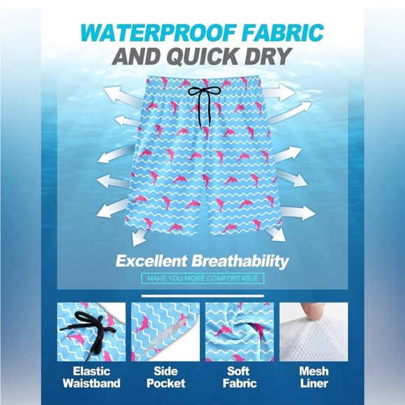 Dolphin Swim Trunks with Mesh Liner - Picture 3 of 6